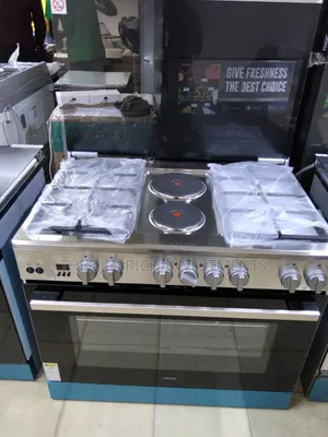 Haier 4 Gas + 2 Hot Rapid Plates With Wok Burner Rotisserie Turbo Fan