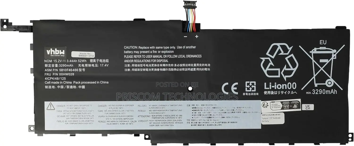 Laptop Battery for Lenovo 4icp4/48/123, 4icp4/48/125, OOHW028, OOHW029