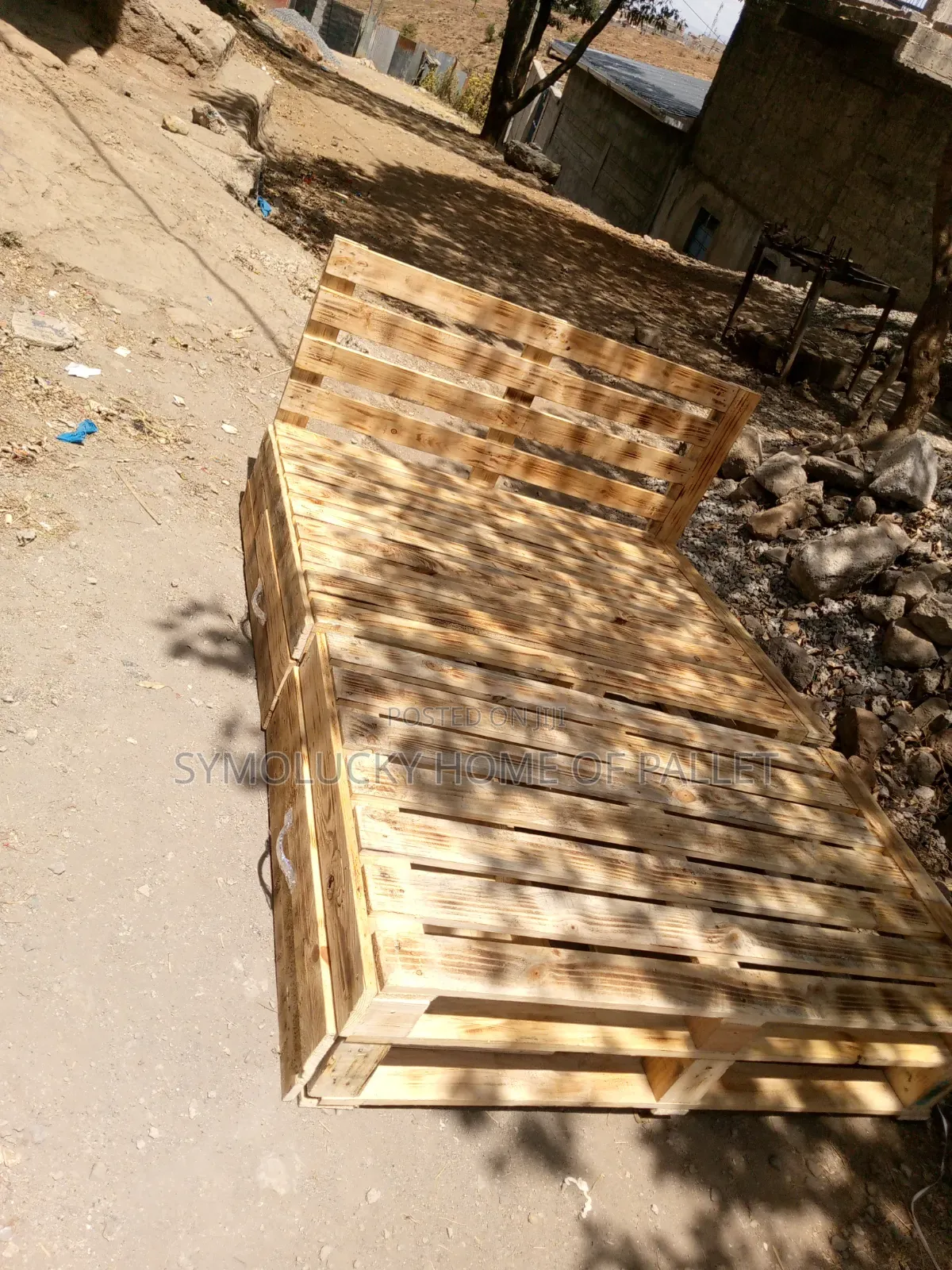 Blazed Flamed Pallet Bed. Twin Sized Pallet Bed