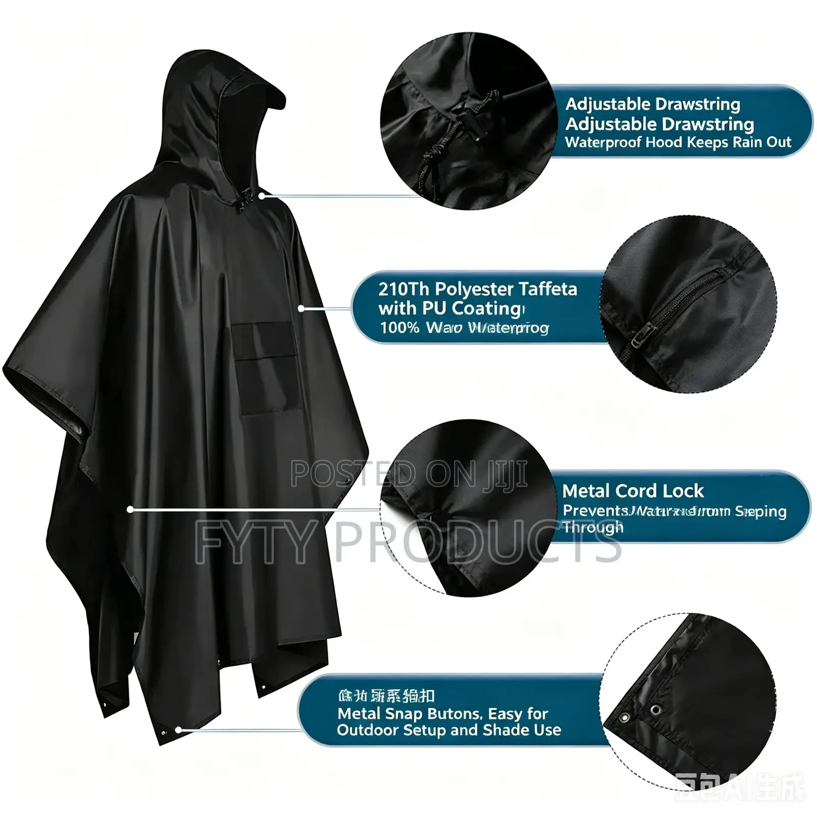 3-in-1 Multifunctional Waterproof Rain Poncho