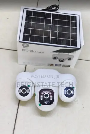 Solar Powered V380 4G Triple Lens Solar Camera With 3 Rotating Cameras