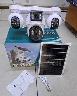 Smart 4-Lens 4G Solar CCTV Camera With PTZ, Siren Two-Way Audio