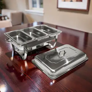 Secure-Fitting Lids 11L Stainless Steel Triple Chafing Dish
