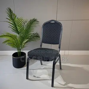 Black Fabric Armless Conference Chair