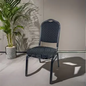 Black Fabric Armless Conference Chair