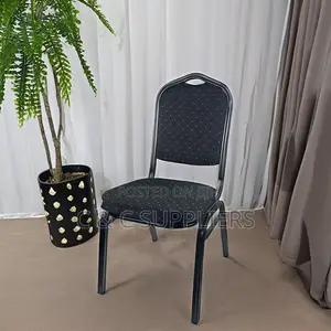 Black Fabric Armless Conference Chair