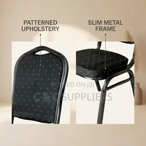 Black Fabric Armless Conference Chair