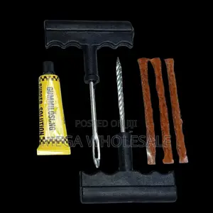 Tire Puncture Kit With Adhesive Rubber Solution Tube