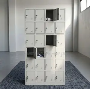 Office Cabinet; 24 Locker Steel Metallic Storage-File Cabinet