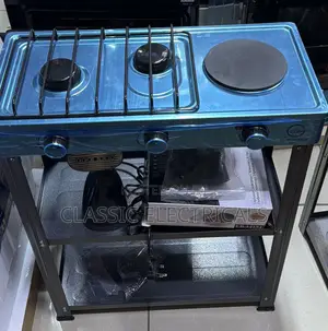 Standing Cooker 3 Burners With Shelves Has 2G+1hot Plate