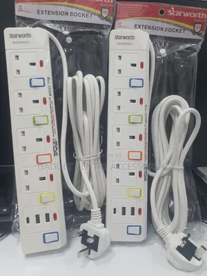 Starworth 4 Port Extension,with 2 USB, 1 Type C Ports