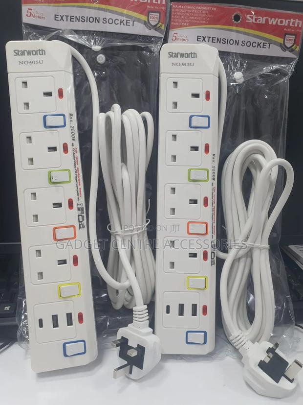 Starworth 4 Port Extension,with 2 USB, 1 Type C Ports