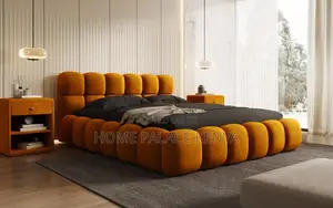 Bed; Luxury Bubble Upholstered Bed for Elegant Modern Bedroom Spaces