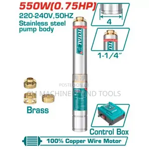 Total TWP55506 4" Deep Well Pump 550W(0.75HP) 64M