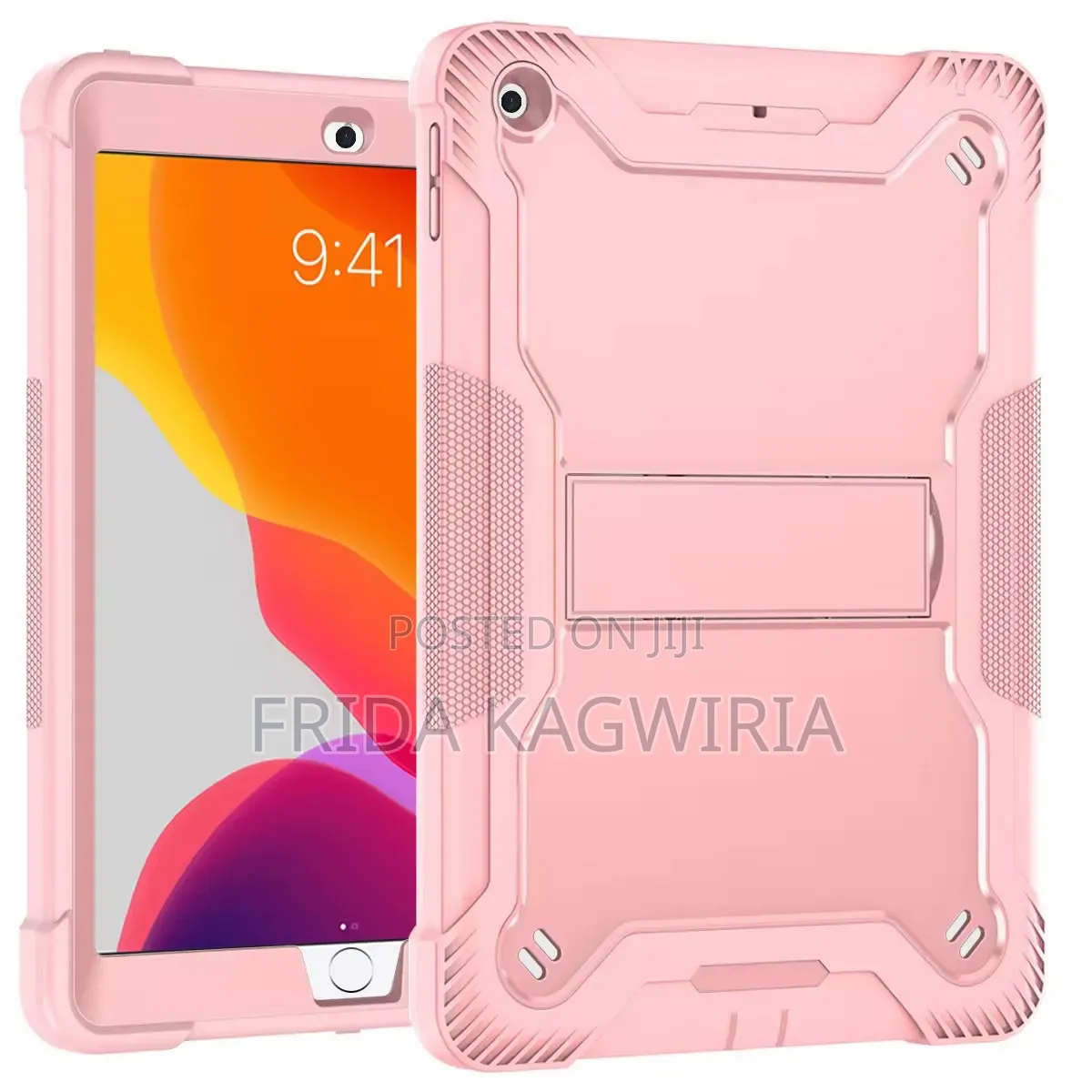 iPad 9.7 6th Gen Rugged Case ( Black and Pink)