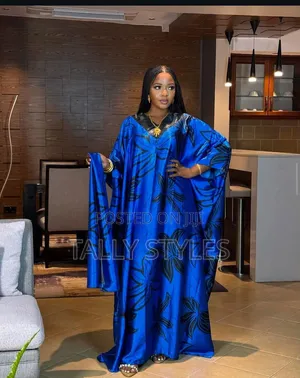 Luxury Satin Silk Bubu Kaftan-Rich Aunty Style -Free Size-Nairobi
