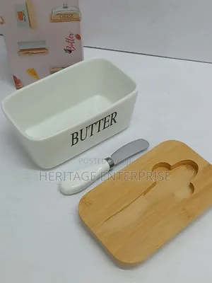 Butter Dish + Bamboo Lid + Butter Knife