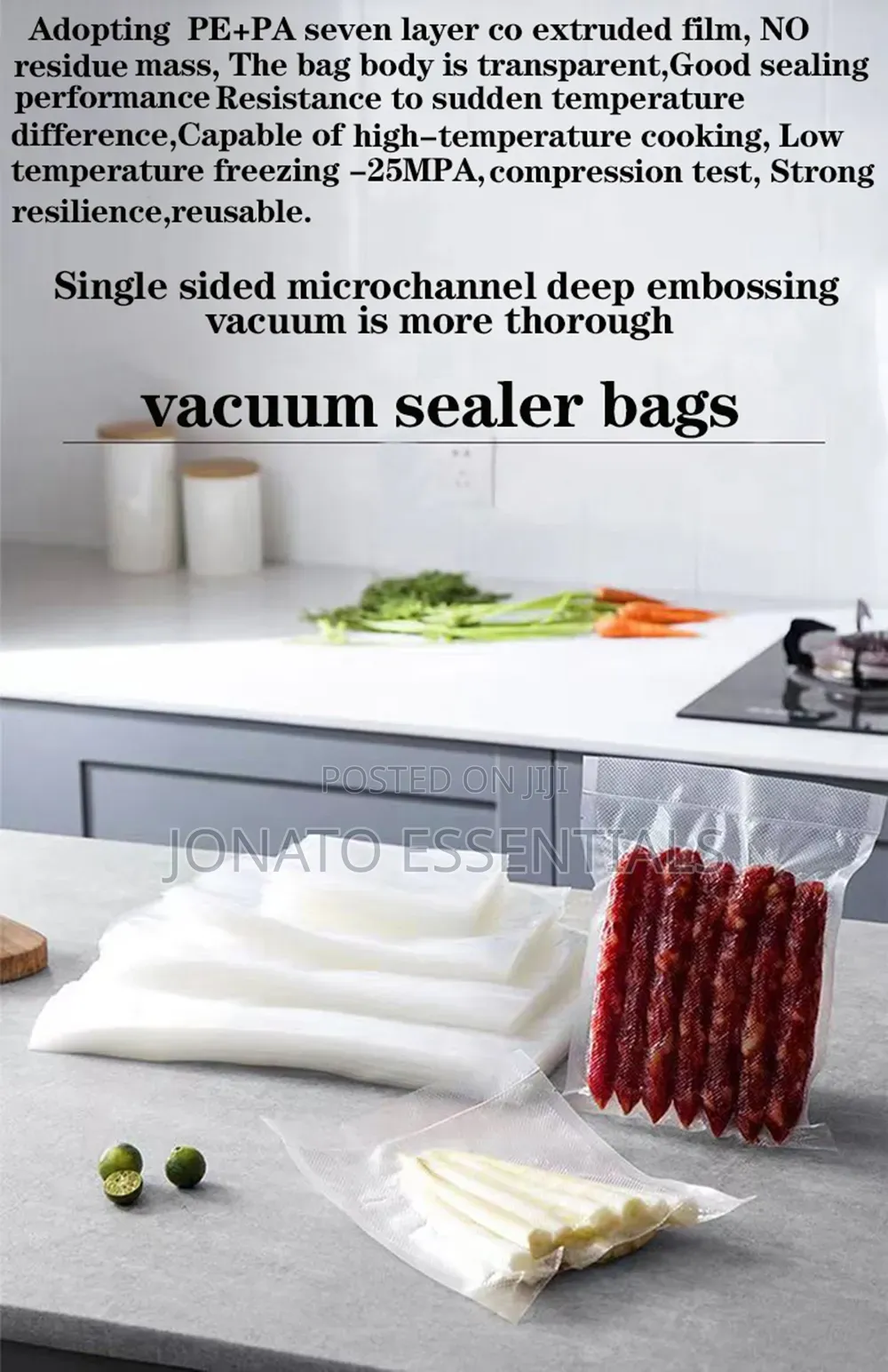 100 PCS Vacuum Sealer Bags Set, Pre Cut Food Saver Bags
