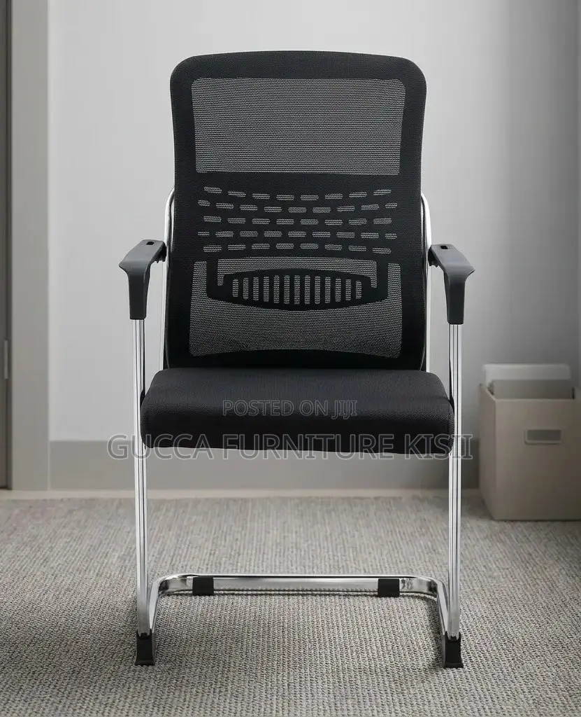 Mesh Cantilever Chair With Ergonomic Backrest