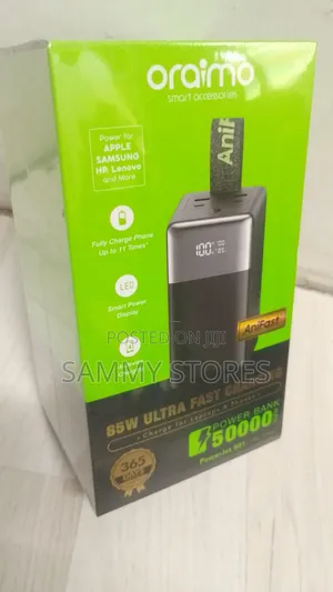 Oraimo 85W Ultra Fast Power Bank With Smart LED Display