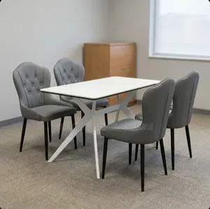 Elegant Design Marble 4 Seater Dining Table Set