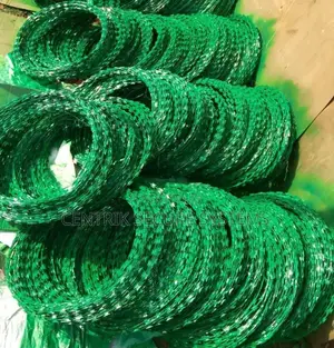 Green Razor Wire, Galvanised Rust Free
