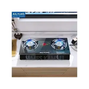 AILYONS 2 Burner Glass Top Gas Cooker Double Burner
