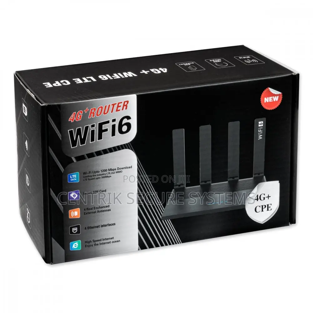 High Speed GSM 4G LTE WiFi Router 4 LAN Ports WiFi 6 5000 mAH Battery