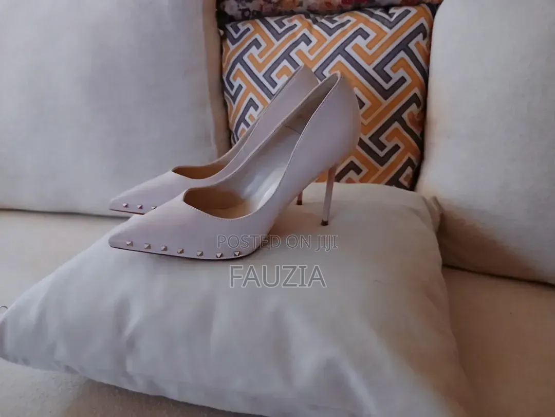 Women's Beige Studded Stiletto Heels