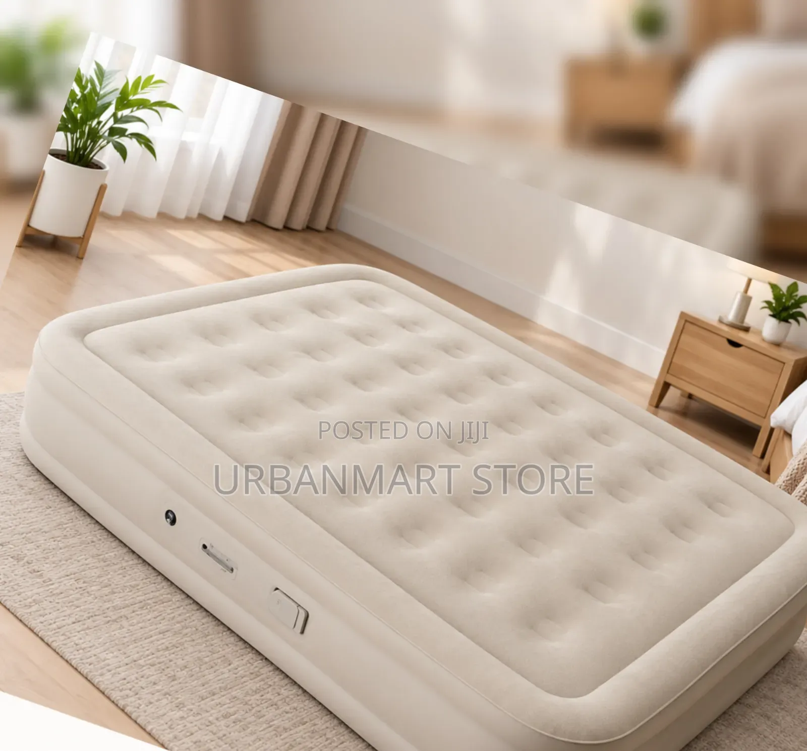 Queen Size 6x6 Inflatable Air Mattress Beige