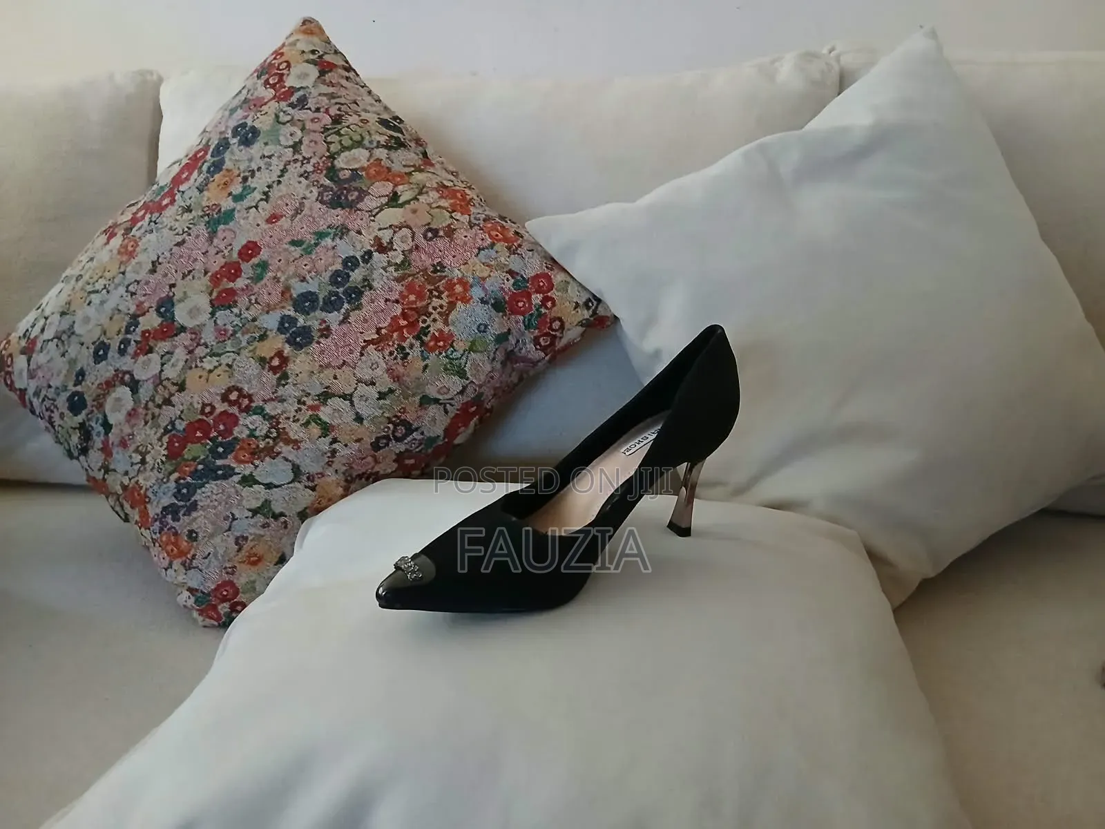 Women's Black Velvet Studded Stilettos