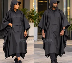 Unisex Adult Rain Poncho With Cap