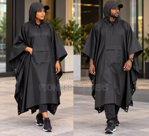 Unisex Adult Rain Poncho With Cap