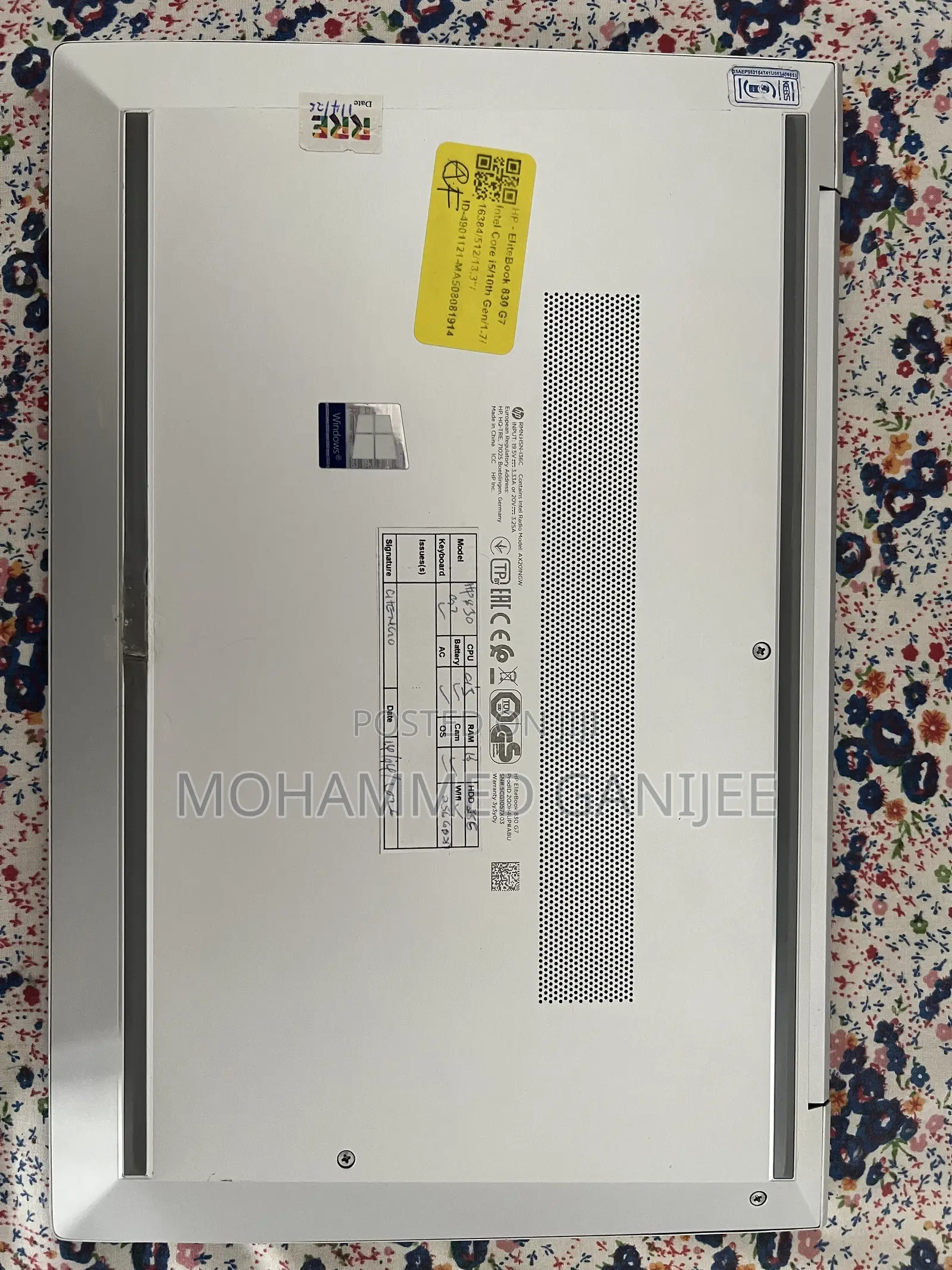 Laptop HP EliteBook 830 G7 16GB Intel Core i5 SSD 512GB