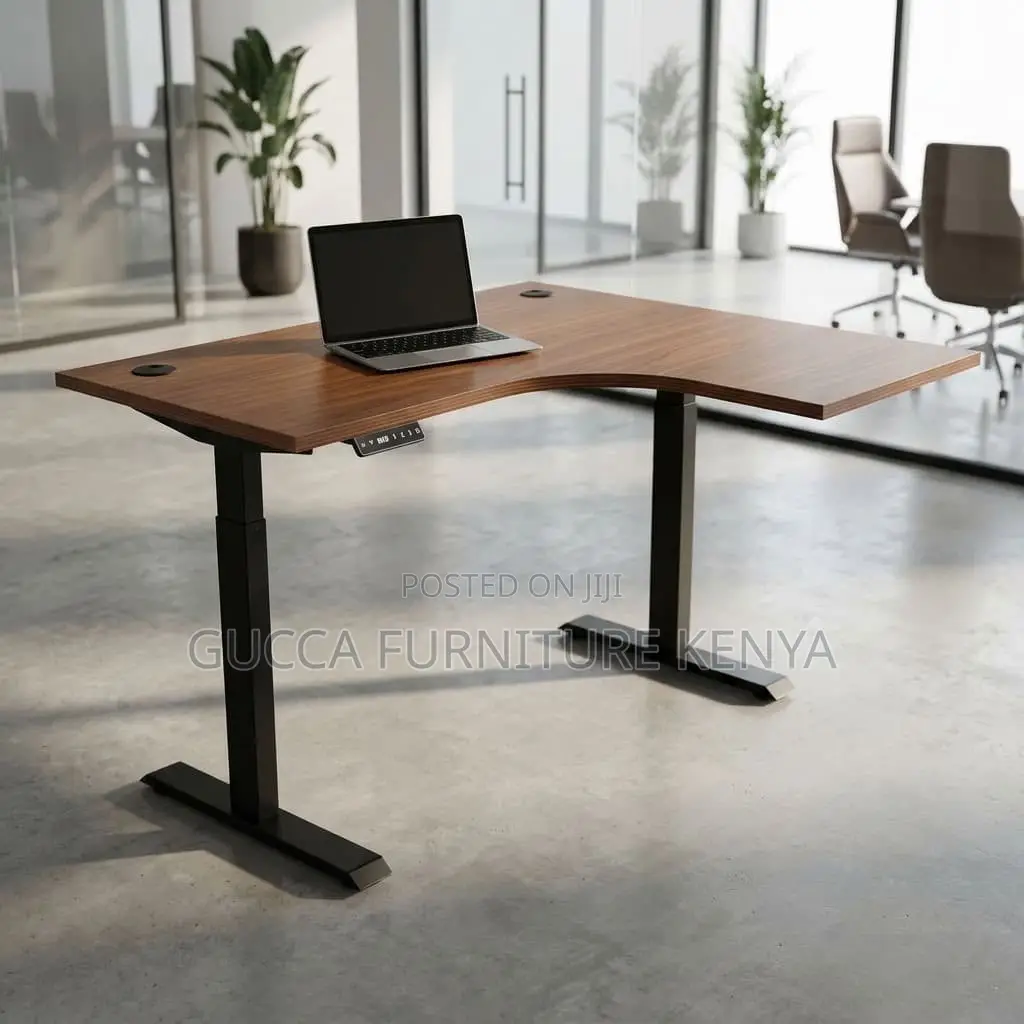 L-Shaped Height Adjustable Standing Desk-140cm