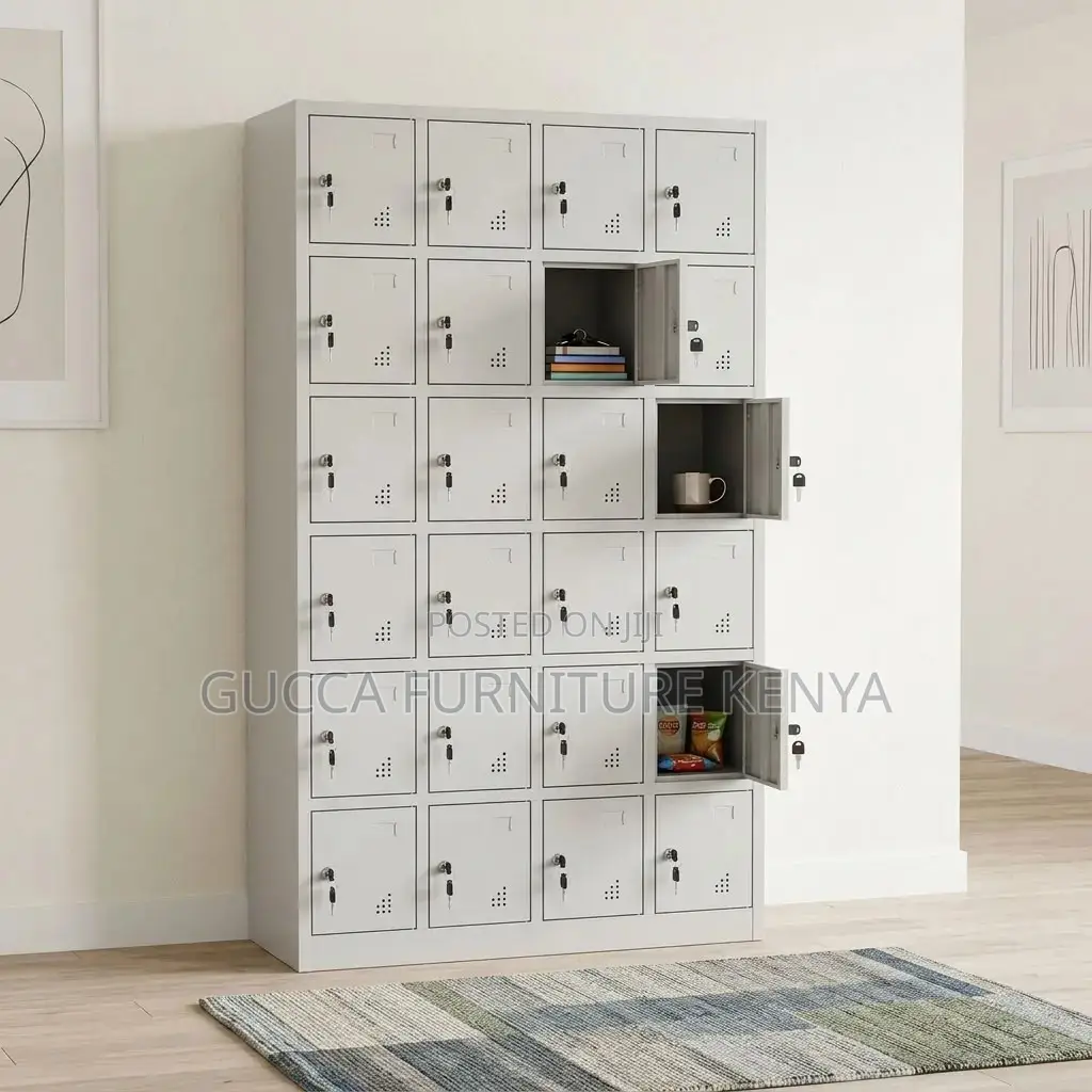 24-Door Metallic File Cabinet.