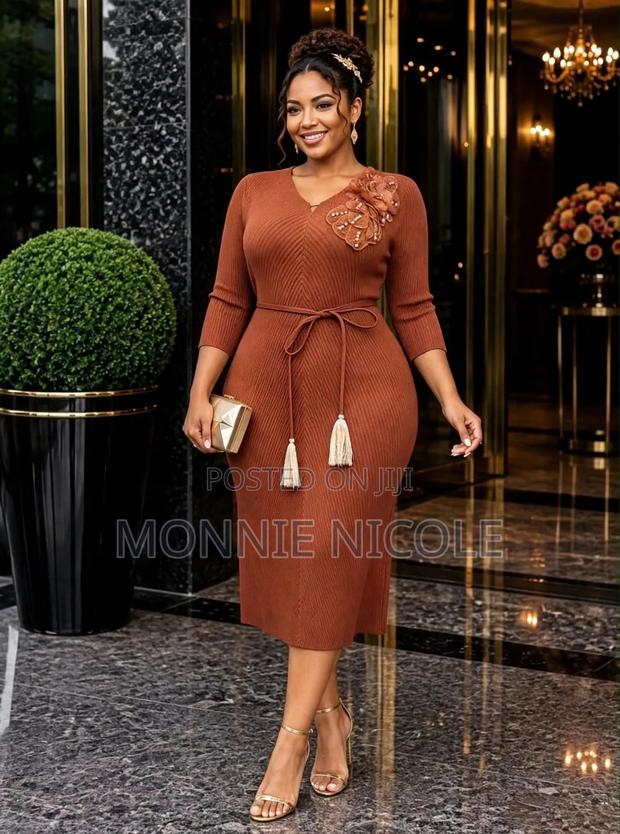 Classy Turkey Burnt Orange Dress - main view