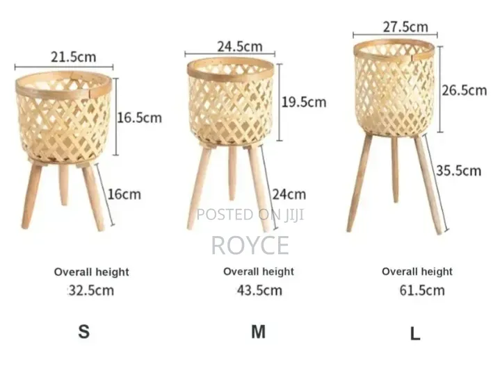 3pcs Boho Rattan Handwooven Plant Stands