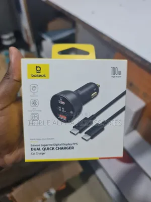 Baseus Superme Fast Charger 100W, PD Car Charger, With C to C Cable