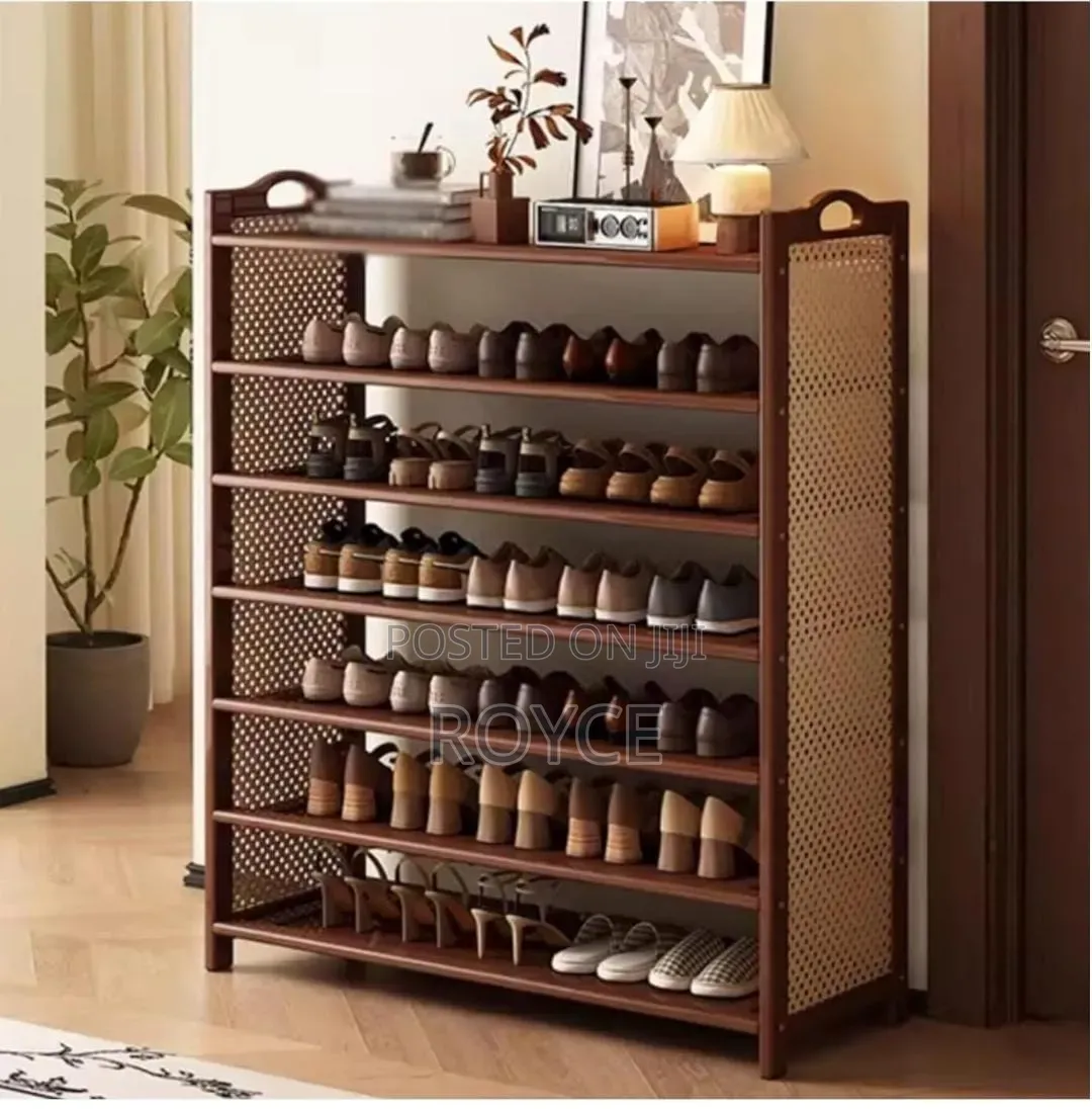 Bamboo Rattan Shoe Rack