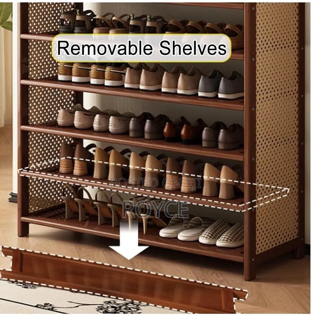 Bamboo Rattan Shoe Rack