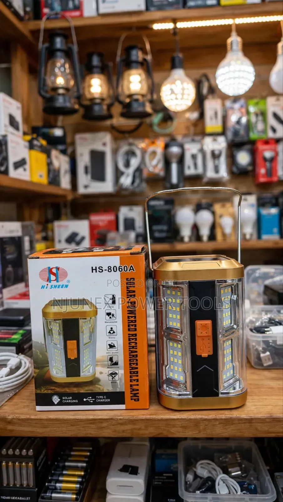 HiSHEEN HS-8060A Solar-Powered Rechargeable LED Lamp