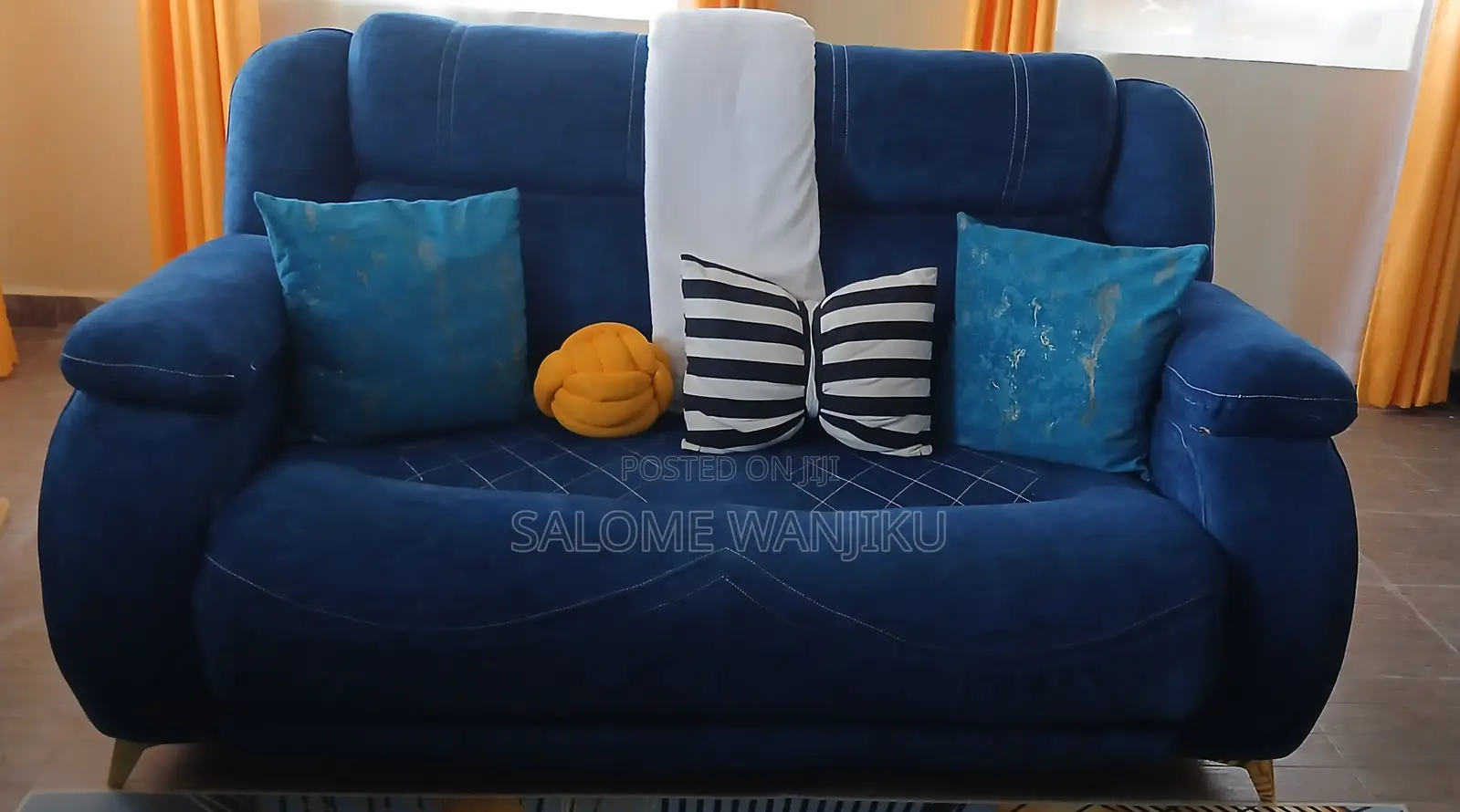 8 Seater Blue Sofa Set