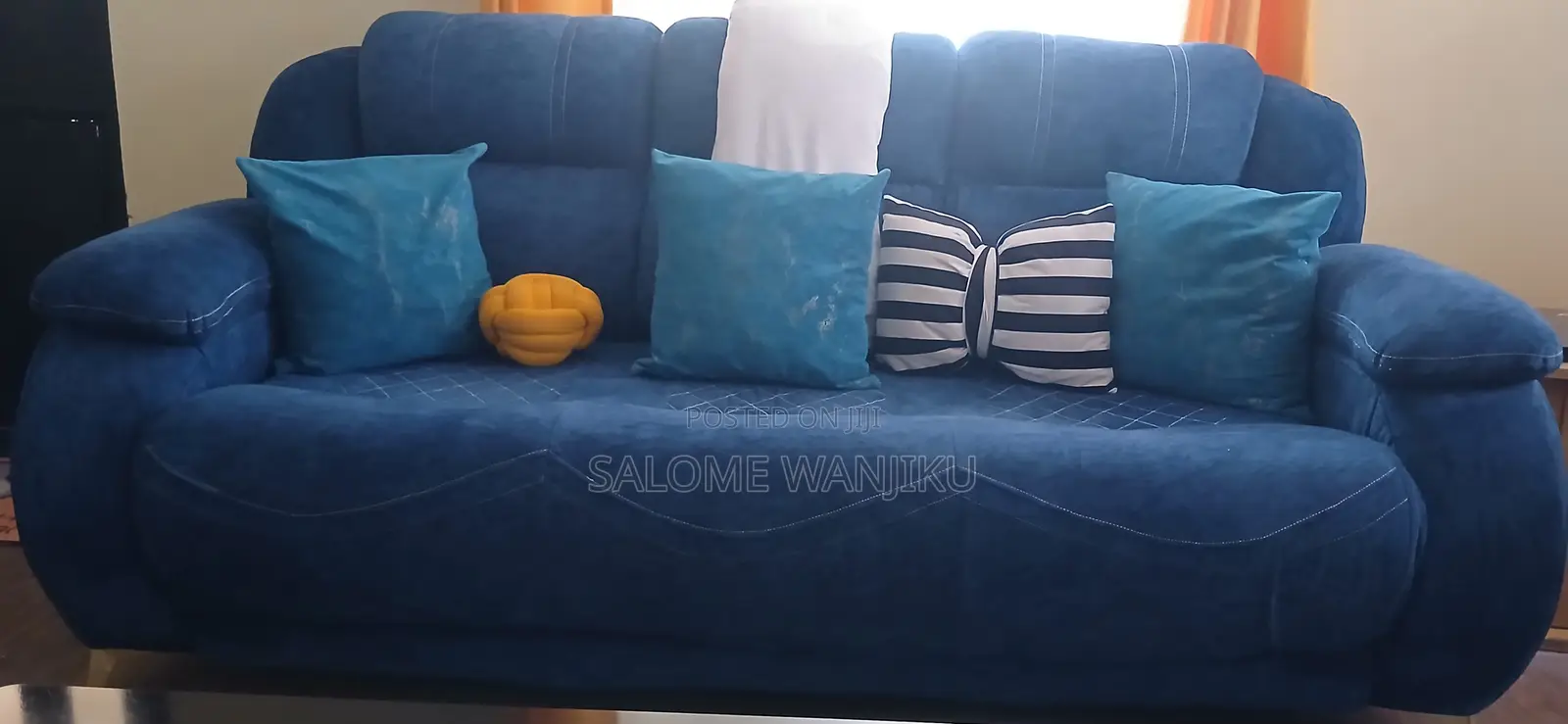 8 Seater Blue Sofa Set