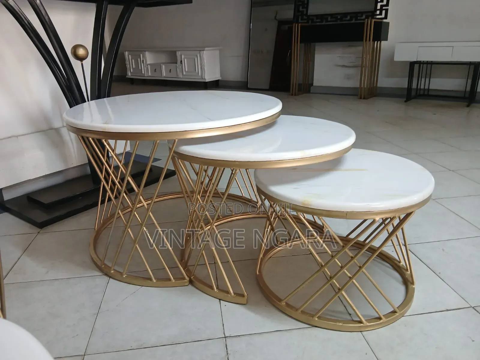 3 in 1 Round Merble Coffee Table