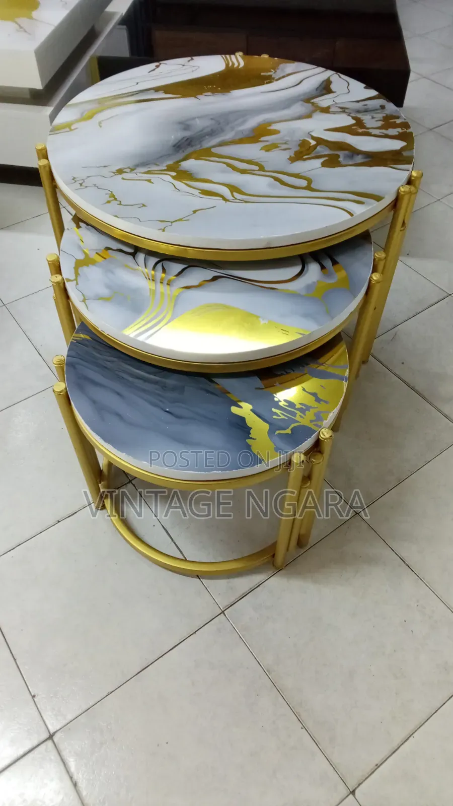 3 in 1 Round Merble Coffee Table