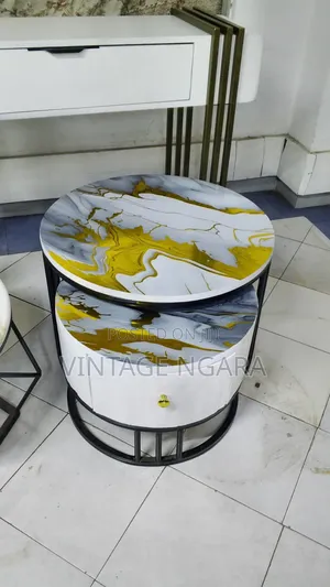 2in1 Round Coffee Table With Drawer