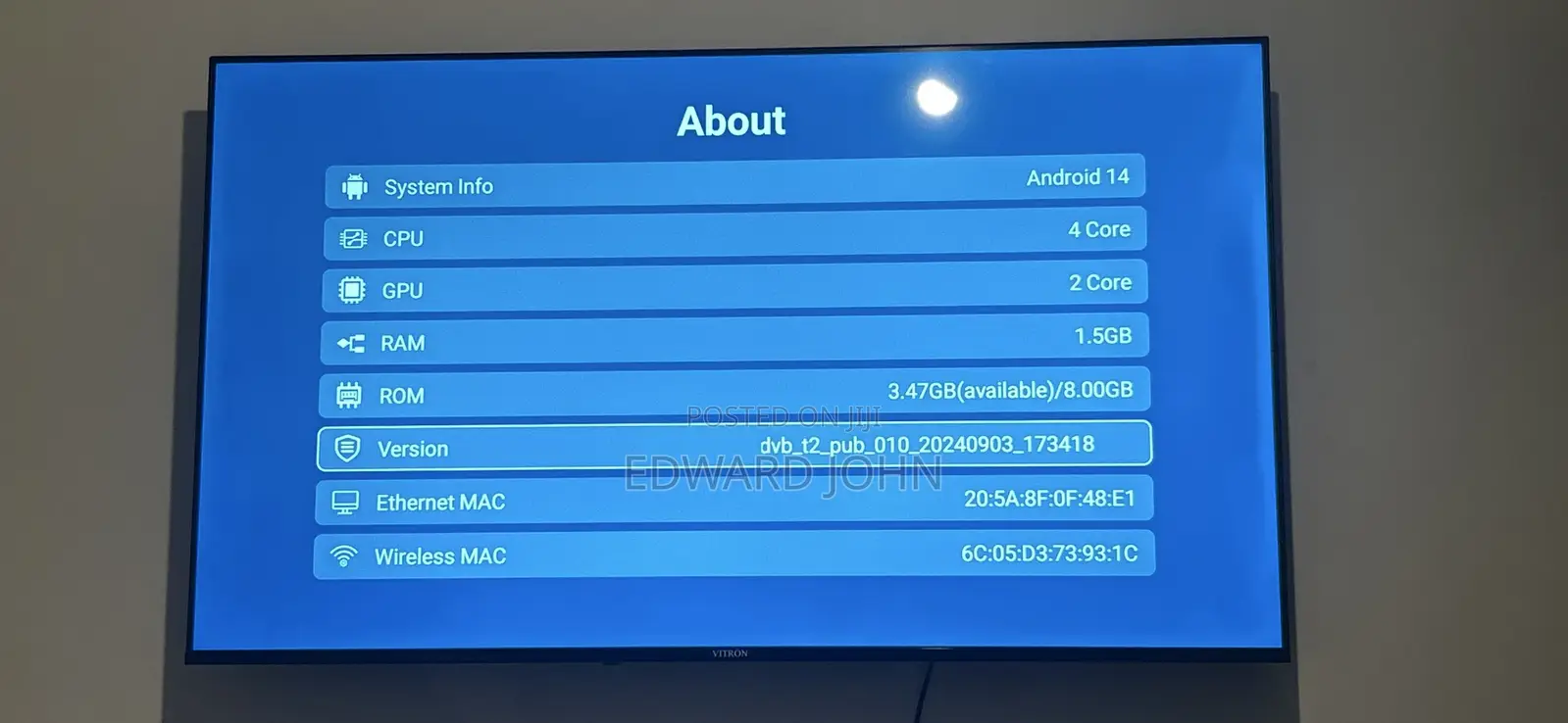 Vitron Webos 65 Inch New Smart TV
