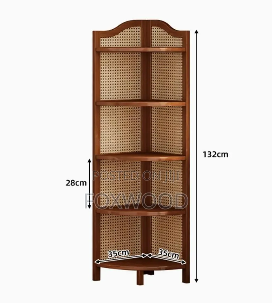 5-Tier Bamboo Corner Shelf Bookshelf*