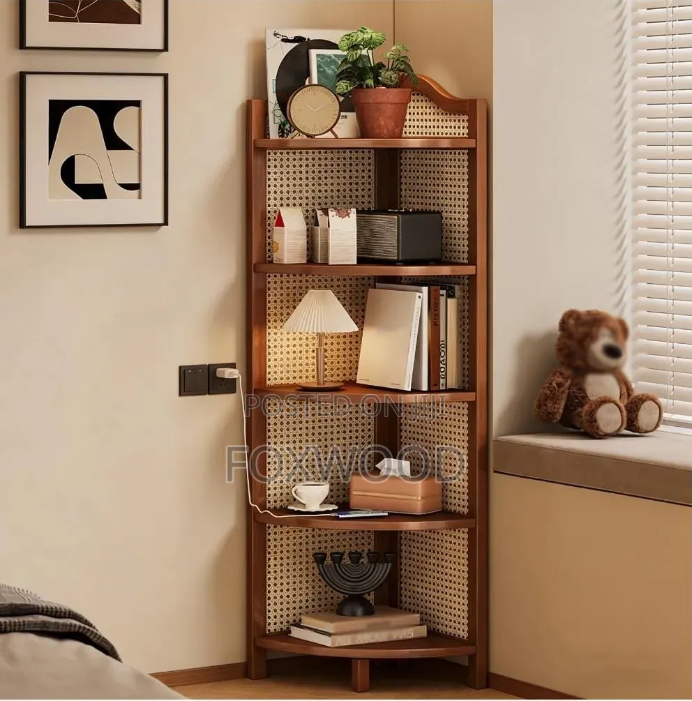 5-Tier Bamboo Corner Shelf Bookshelf*